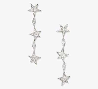 Kate Spade You're A Star Linear Earrings In Clear/silver