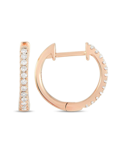 Diamond Select Cuts 14k Rose Gold 0.22 Ct. Tw. Diamond Hoops In Pink