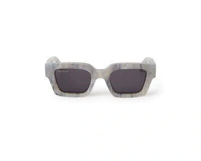Pre-owned Off-white Sunglasses Oeri008 Virgil 0807 Marble Marble Grey Men Women