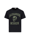 Alexander Mcqueen Logo Skull-print Cotton T-shirt In Black  