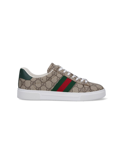 Gucci "ace" Trainers In Beige