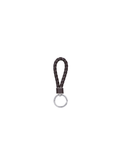 Bottega Veneta "intreccio" Keyring In Brown