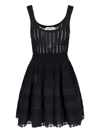 Alaïa Knit Mini Skater Dress In Black  