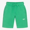 OFF-WHITE GREEN COTTON JERSEY SHORTS
