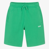 OFF-WHITE TEEN GREEN COTTON JERSEY SHORTS