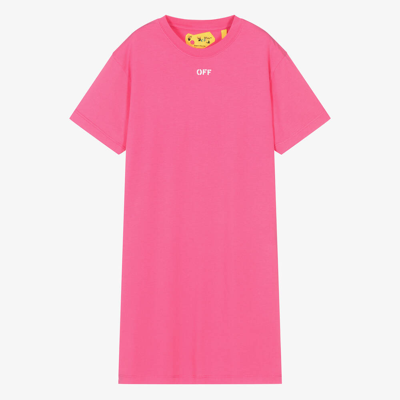 Off-white Teen Girls Pink T-shirt Dress