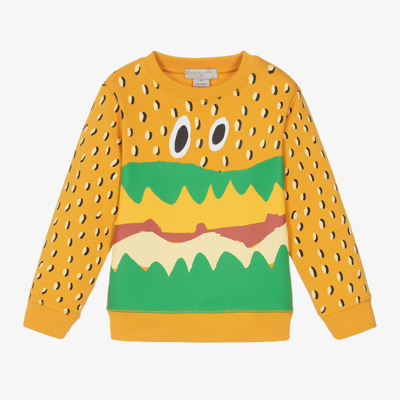 Stella Mccartney Kids Boys Orange Cotton Sandwich Sweatshirt In Yellow