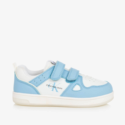 Calvin Klein Babies' Blue & White Velcro Trainers