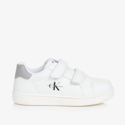 Calvin Klein Babies' White Faux Leather Velcro Trainers
