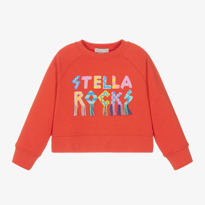 Stella Mccartney Babies'  Kids Girls Red Stella Rocks Cotton Sweatshirt