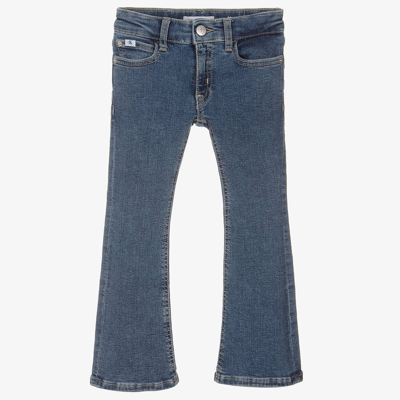 Calvin Klein Kids' Girls Blue Flared Denim Jeans