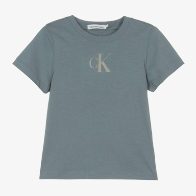 Calvin Klein Kids' Boys Blue Monogram Cotton T-shirt