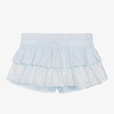 Phi Clothing Babies' Girls Blue Cotton & Lace Skort