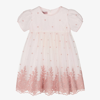 PHI CLOTHING GIRLS PALE PINK EMBROIDERED TULLE DRESS
