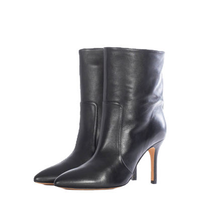 Toral Black Leather Ankle Boots
