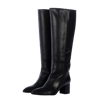 TORAL BLACK LEATHER TALL BOOTS