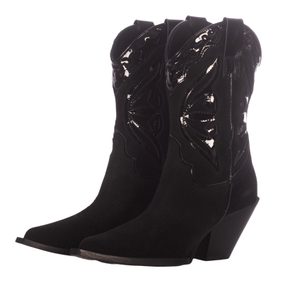 Toral Black Suede Cowboy Boots