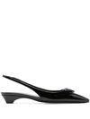 Prada Patent Leather Slingback Pumps In Black