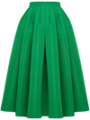 Alexander Mcqueen Gathered Midi Skirt In Bright Green