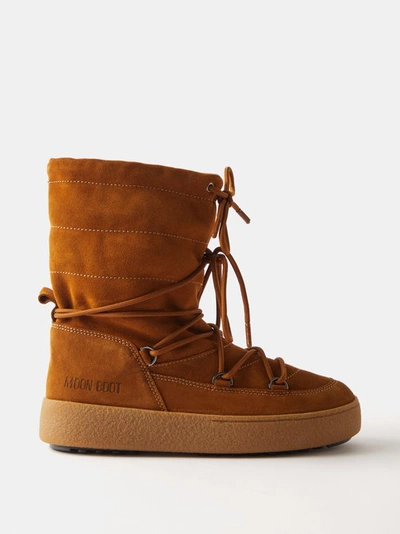 Moon Boot Track Suede Lace-up Boots In Tan