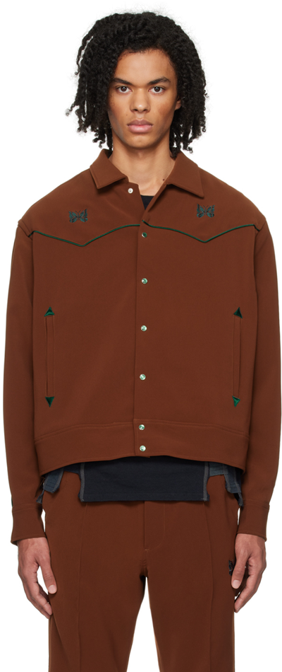 Needles Cowboy Piped Twill Jacket In Brown