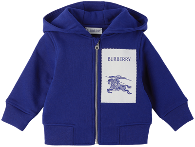 Burberry Kids' Ekd Cotton Jersey Hoodie In Blue