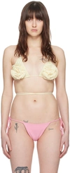 Magda Butrym Off-white Floral Bikini Top In Cream