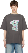 WE11 DONE GRAY COLORFUL TEDDY T-SHIRT