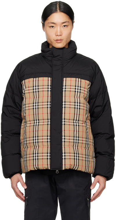 Burberry Oakmere Reversible Puffer Jacket In Archive Beige,black