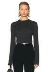Saint Laurent Crewneck Sweater In Anthracite Chine