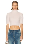 Givenchy 4g Tonal High Neck Cropped Sweater In Blush Pink