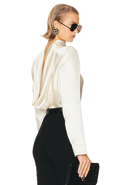 Saint Laurent Drape Back Top In Craie