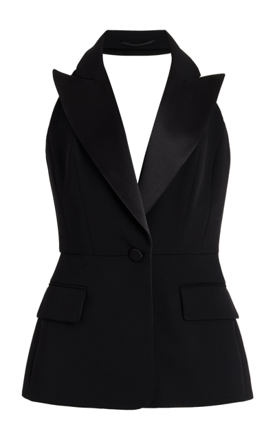 Max Mara Aletta Sleeveless Wool Evening Jacket In Black