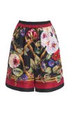 Dolce & Gabbana Floral-print Silk Pajama Shorts In Multi
