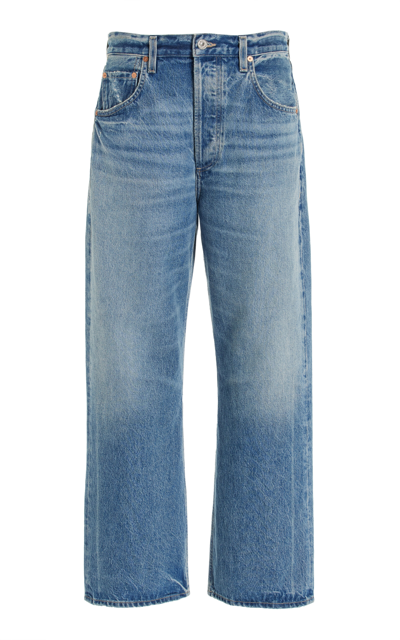 Citizen Of Humanity Blue Gaucho Cropped Wide-leg Jeans In Sodapop Medium Indigo