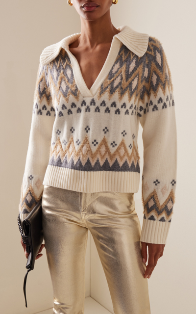 Simkhai Clarence Wool-cashmere Polo Sweater In White