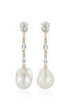 MATEO 14K YELLOW GOLD DIAMOND; PEARL; & TOPAZ EARRINGS