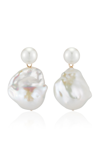 MATEO DUALITY 14K YELLOW GOLD PEARL EARRINGS