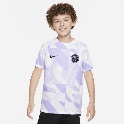 Nike Club Amã©rica Academy Pro Third Big Kids'  Dri-fit Soccer Pre-match Short-sleeve Top In White