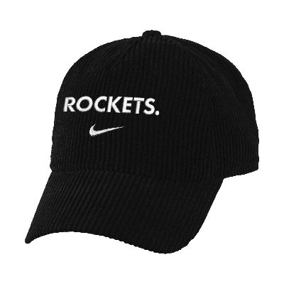 Nike Houston Rockets Icon Edition  Unisex Nba Corduroy Campus Cap In Black