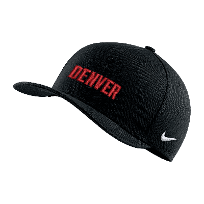 Nike Denver Nuggets City Edition  Unisex Nba Swoosh Flex Cap In Black