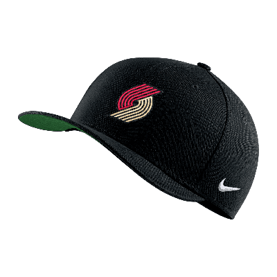 Nike Portland Trail Blazers City Edition  Unisex Nba Swoosh Flex Cap In Black