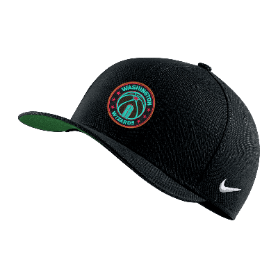 Nike Washington Wizards City Edition  Unisex Nba Swoosh Flex Cap In Black