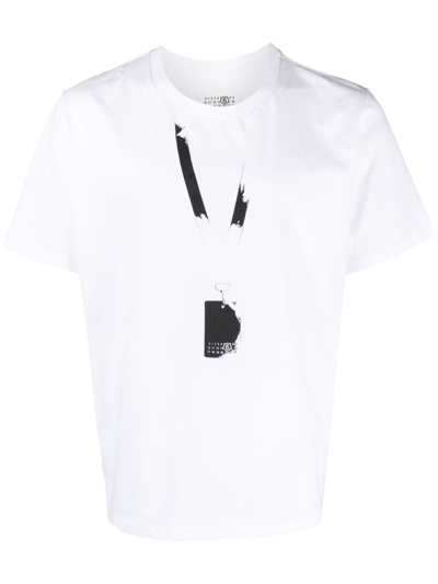 Mm6 Maison Margiela Logo-print Cotton T-shirt In White