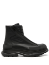 Alexander Mcqueen Tread Slick Motorcycle Boot In Black