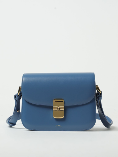 Apc A. P.c. Grace Leather Bag In Gnawed Blue
