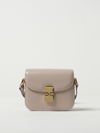 Apc A.p.c. Grace Bag In Leather With Logo In Blush Pink