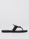 Tory Burch Miller Pave Logo Thong Sandals In Black