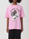 Msgm T-shirt With Graphic Print In Pink
