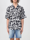 Dsquared2 All-over Logo Cotton Shirt In Black